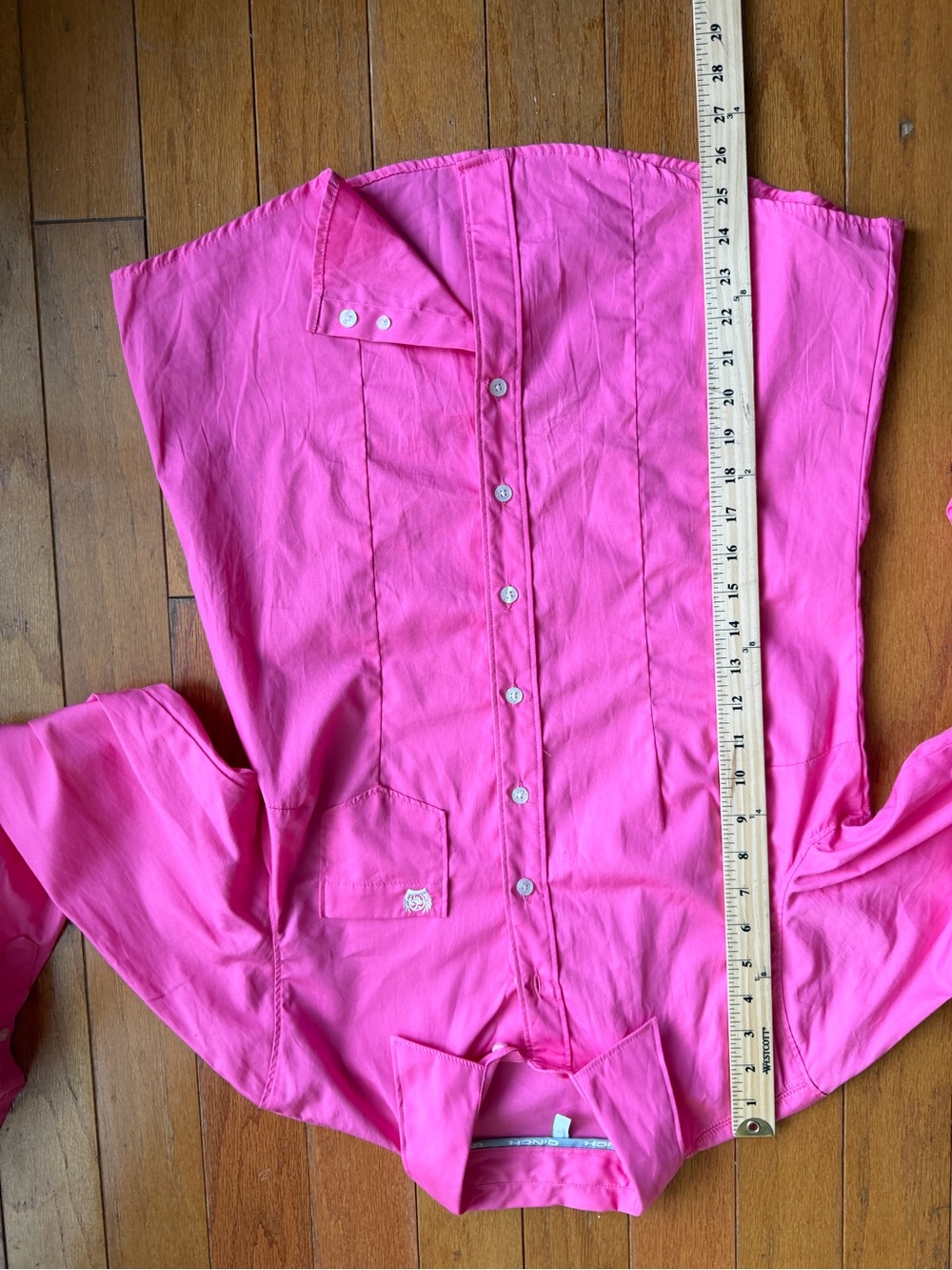 Cinch Arena Fit 100% Cotton Button Down Western Shirt Size Medium Hot Pink - Picture 8 of 8